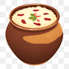 Traditional Rice Pudding in Bowl – Transparent PNG Image