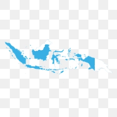 Vector Map of Indonesia in Blue – Transparent PNG Image