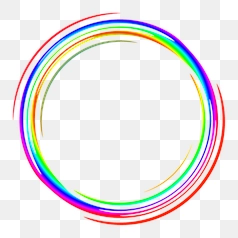 Vibrant Circular Rainbow Frame Design