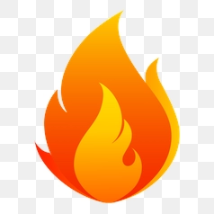 Vibrant Orange Flame Icon Illustration