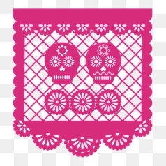 Vibrant Papel Picado for Día de Muertos – Transparent PNG Image