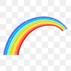 Vibrant Rainbow Clipart with Stars