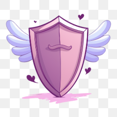 Winged Shield with Heart Accents